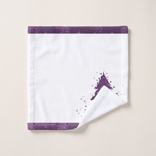 Moody Kerstboom | donkere pruim Paarse splatter Bad Handdoek (Wasdoekje)