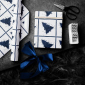 Moody Kerstboom | Klassiek donker marineblauw Cadeaupapier