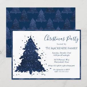 Moody Kerstboom Klassiek donker marineblauw fees Feestdagenkaart