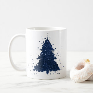 Moody Kerstboom   Klassiek donker marineblauw Koffiemok