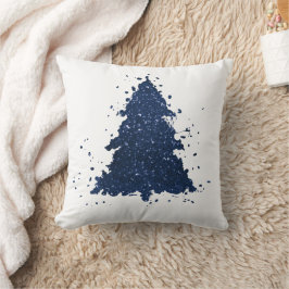 Moody Kerstboom | Klassiek donker marineblauw Kussen