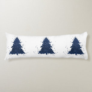 Moody Kerstboom   Klassiek donker marineblauw Lichaamskussen