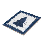 Moody Kerstboom | Klassiek donker marineblauw Tegeltje (Zijkant)