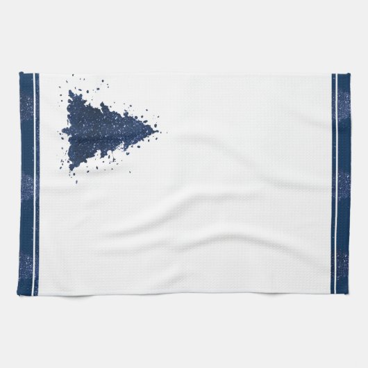 Moody Kerstboom | Klassiek donker marineblauw Theedoek (Horizontaal)