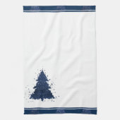 Moody Kerstboom | Klassiek donker marineblauw Theedoek (Verticaal)