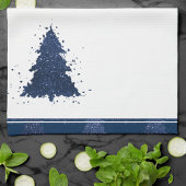 Moody Kerstboom | Klassiek donker marineblauw Theedoek