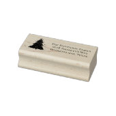 Moody Kerstboom | Onyx zwart houtskool Adres Rubberstempel (Stempel)