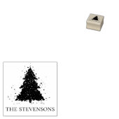Moody Kerstboom | ONYX zwarte houtskoolafdichting Rubberstempel (Gestempeld)