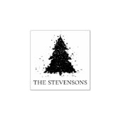 Moody Kerstboom | ONYX zwarte houtskoolafdichting Rubberstempel (Afrduk)