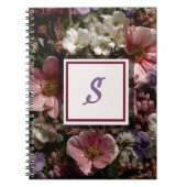 Moody Kleur Bloemen Initiaal Notitieboek (Voorkant)