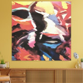 Moody Koe Multicolored Abstract schilderen Canvas Afdruk (Insitu (Woonkamer))