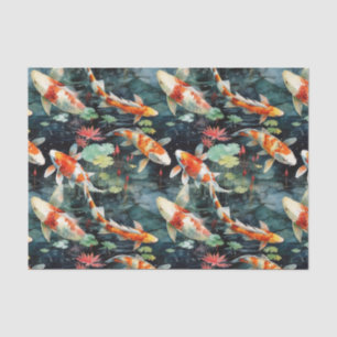 Moody Koi Fish Garden Decoupage Tissuepapier