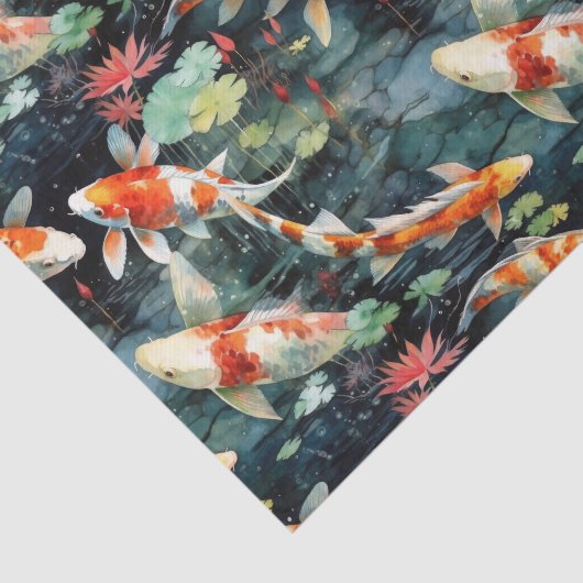 Moody Koi Fish Garden Decoupage Tissuepapier (Detail)