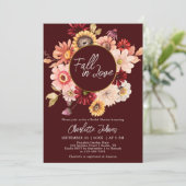 Moody krans Herfst in liefde Bourgondië Vrijgezell Kaart (Staand voorkant)