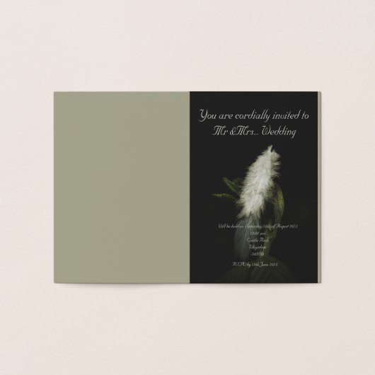 Moody licht als een veer, bruiloft uitnodiging gou (Binnen)