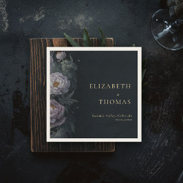 Moody  Lila pioenroos Floral Elegante bruiloft Servet