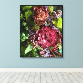 Moody Lisianthus Botanical Canvas Print (Insitu (Houten vloer))