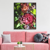 Moody Lisianthus Botanical Canvas Print (Insitu (Woonkamer))