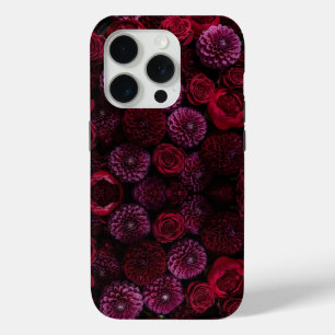 Moody Luxe 3D Bourgondië Bloemige Hoes voor Telefo