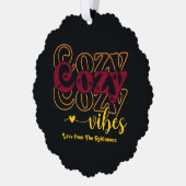 Moody Luxe Gezellige Vibes Retro Kerstfoto Ornament Kaart (Links)