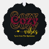 Moody Luxe Gezellige Vibes Retro Kerstfoto Ornament Kaart (Voorkant)