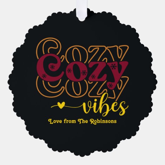 Moody Luxe Gezellige Vibes Retro Kerstfoto Ornament Kaart (Voorkant)