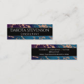 Moody Luxe Marble | Deep Paarse en Blauwgroen Bran Mini Visitekaartje (Voorkant / Achterkant)