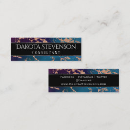 Moody Luxe Marble | Deep Paarse en Blauwgroen Bran Mini Visitekaartje