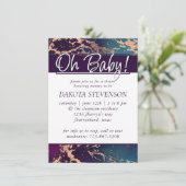 Moody Luxe Marble | Deep Paarse en Blauwgroen Oh B Kaart (Staand voorkant)