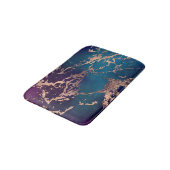 Moody Luxe Marble | Deep Paarse en Blauwgroen Roos Badmat (Gekanteld)