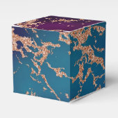 Moody Luxe Marble | Deep Paarse en Blauwgroen Roos Bedankdoosjes (Voorkant Zijde)