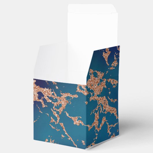 Moody Luxe Marble | Deep Paarse en Blauwgroen Roos Bedankdoosjes (Geopend)