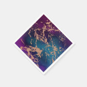 Moody Luxe Marble | Deep Paarse en Blauwgroen Roos Servet (Hoek)