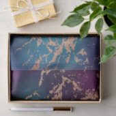 Moody Luxe Marmer | Diep Paars en Koperroze Groen  Tissuepapier (Geschenk)