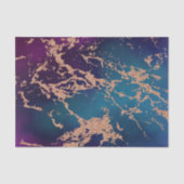 Moody Luxe Marmer | Diep Paars en Teal Roze Goud Tissuepapier (Voorkant)