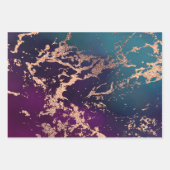 Moody Luxe Marmer | Diep Paars en Turquoise Roze G Inpakpapier Vel (Voorkant 2)