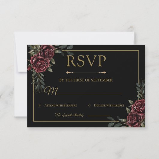 Moody Luxury RSVP Kaart (Voorkant)