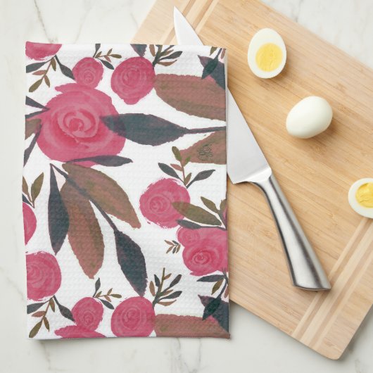Moody Magenta La Rosa Kitchen Towel Theedoek (Quarter Fold)