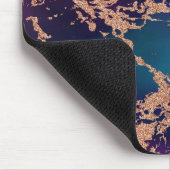 Moody Marble | Deep Luxe Paars Blauwgroen Roos Gol Muismat (Hoek)