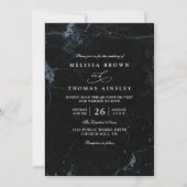 Moody Marble Minimalist Elegant QR Code Wedding Kaart (Voorkant)