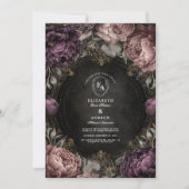 Moody Mauve Peony Gothic Wedding Kaart (Voorkant)