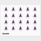 Moody Merry Christmas | Deep Plum Paarse Custom Ronde Sticker (Vel)