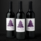 Moody Merry Christmas | Deep Plum Paarse Custom Wijn Etiket