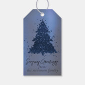 Moody Merry Christmas | Klassieke donkere marinebl Cadeaulabel (Achterkant)