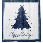 Moody Merry Christmas | Klassieke donkere marinebl Douchegordijn (Voorkant)