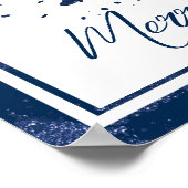 Moody Merry Christmas | Klassieke donkere marinebl Poster (Hoek)