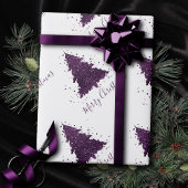 Moody Merry Christmas | Paarse dieppruimenboom Cadeaupapier