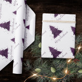 Moody Merry Christmas | Paarse dieppruimenboom Cadeaupapier