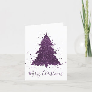 Moody Merry Christmas   Paarse dieppruimenboom Feestdagen Kaart