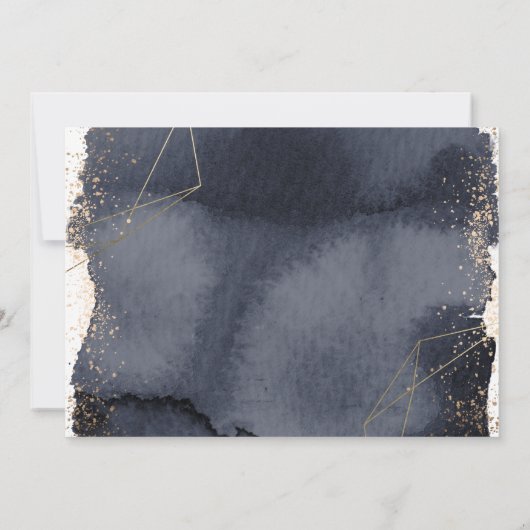 Moody Midnight Weddenschappen Reception Invitation Kaart (Achterkant)